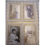 Victorian De La Rue illustrated antique lace boards photograph album with DCV's (loose front cover)
