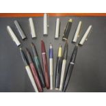 Eight Parker fountain pens