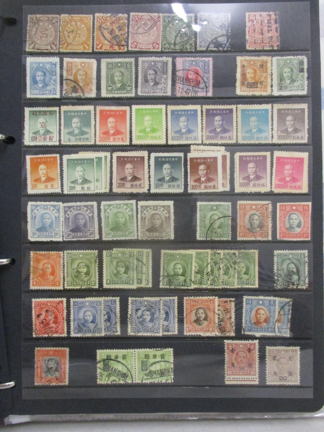 Postage stamps and postcards of China, used and unused mounted on pages and stock cards - Image 3 of 3