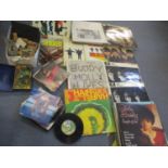 A quantity of 1960's-1990's LP's and 45rpm records to include several Beatles LP's together with a