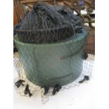A Herald & Heart Hatters of London ladies black felt hat with additional black feather and veil,