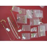 A quantity of silver and white metal modern costume jewellery to include silver and coloured stone
