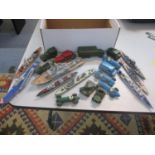 Dinky, matchbox and other diecast model cars, a Dinky and other model boats