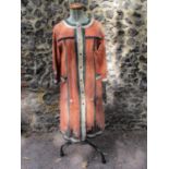 1970's leather patchwork design ladies dress made by Carnit Migdal Haemek Israel Size 16 with a