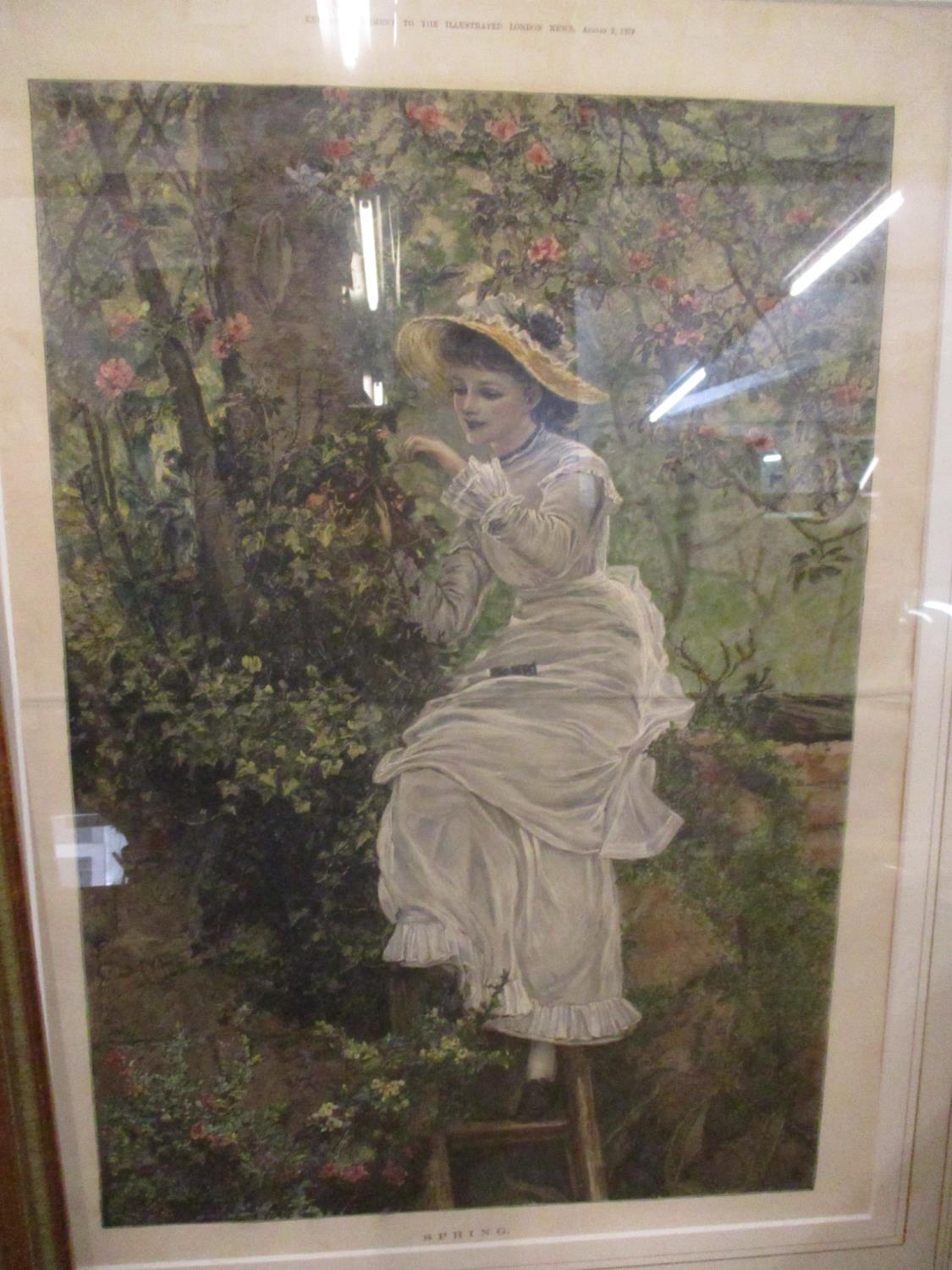 G.D Leslie - Sweet Seventeen, a print, mounted in a gold painted frame together with a 1879 - Image 2 of 2