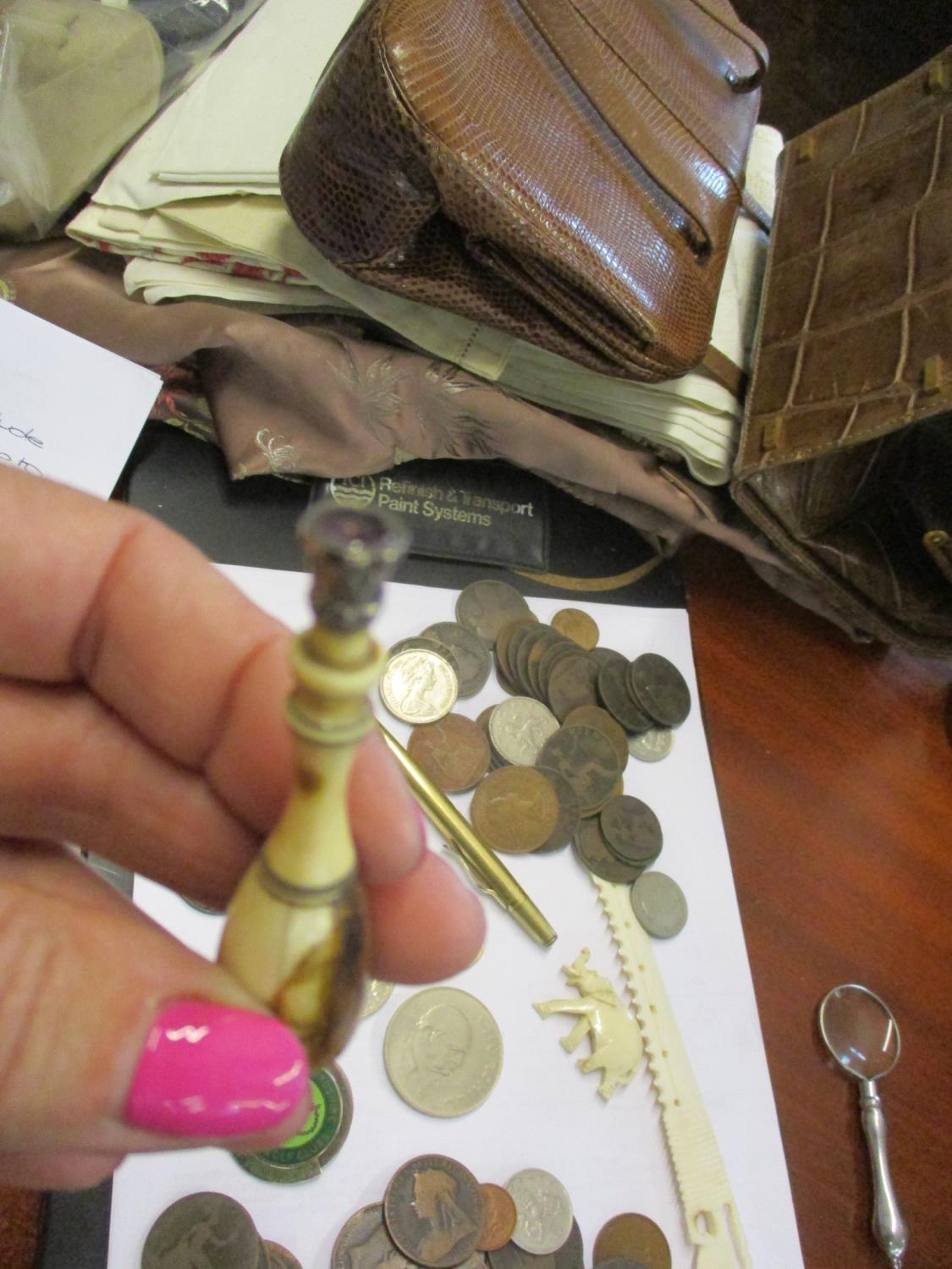 A mixed lot to include crowns, ivory items, a Staffordshire Union Golf Club Past President badge, - Image 3 of 4