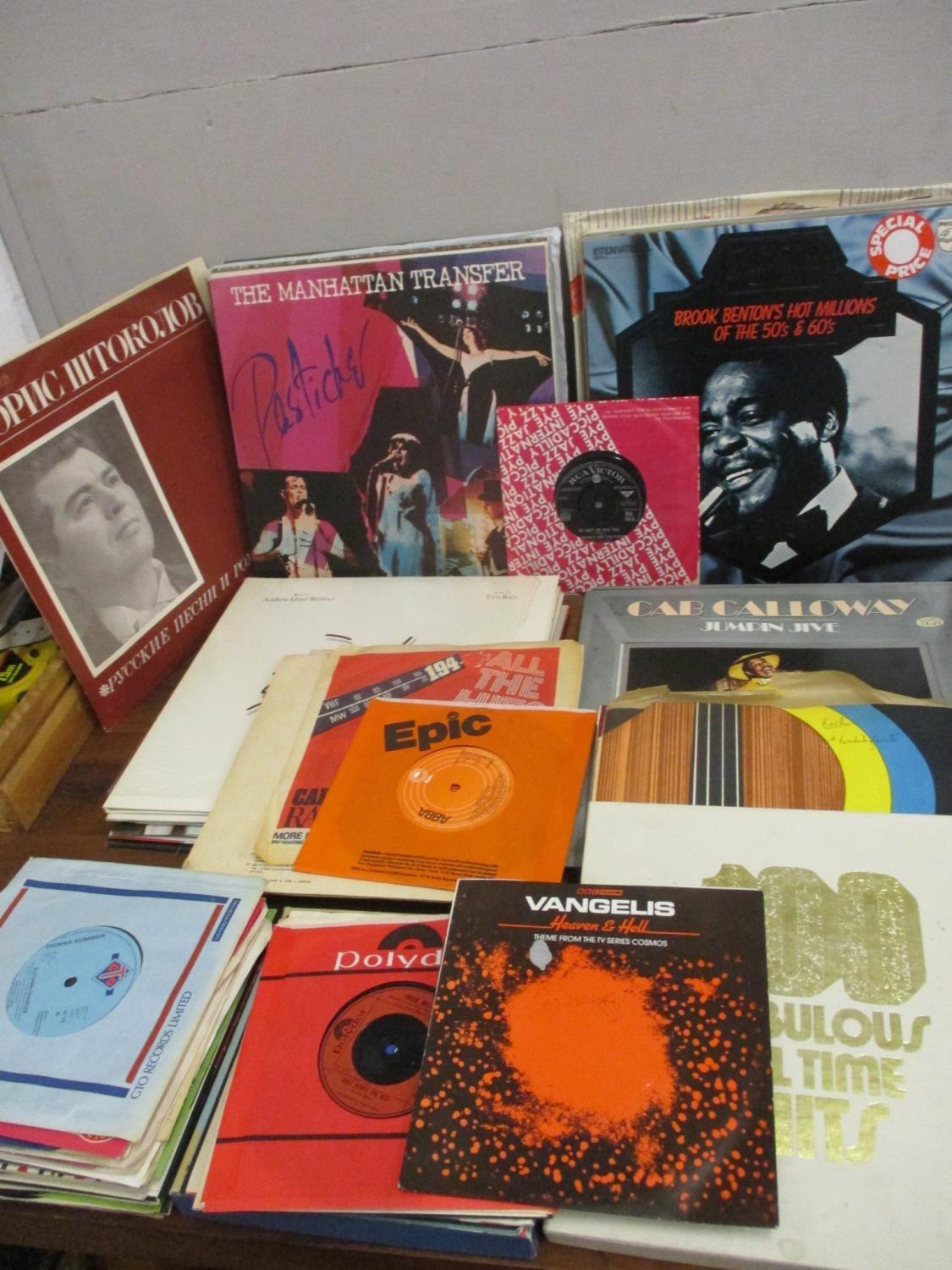 A quantity of mainly 1950s-1970s LPs and 45rpm records to include jazz, cabaret and composers