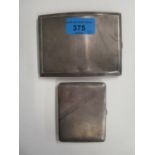 Two silver cigarette cases with engine turned decoration
