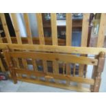 A modern pine double bedframe