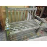 A garden teak bench, 37 1/4"h x 50 1/4"w