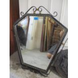 A mid 20th century Italian wrought iron mirror, 24 1/2"h x 22 1/2"w