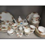 A Royal Albert Old Country Roses pattern teaset to include a teapot