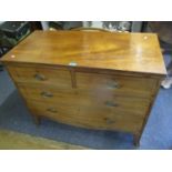 A Georgian mahogany chest of two short and two long drawers, 31 3/4"h x 40 3/4"w