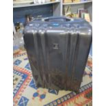 A large Skylife steel grey coloured wheelie suitcase