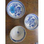 Three late 18th century/early 19th century Chinese blue and white pearlware items