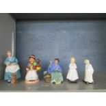 A group of Royal Doulton figurines to include The Balloon Girl HN2818, Tuppence a Bag HN2320, The
