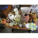 Ceramics to include a large Rosenthial vase, pottery jugs, studio pottery and other items