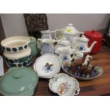 Mixed mid to late 20th century household china to include Adams Baltic dinnerware, green glazed