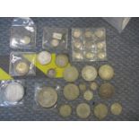 A selection of late 19th century to mid 20th century coins to include an 1876 five francs and a