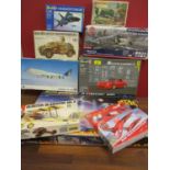 Revell, Tamiya, Matchbox, Airfix and other unmade kits to include a P47D Thunderbolt Star Wars and