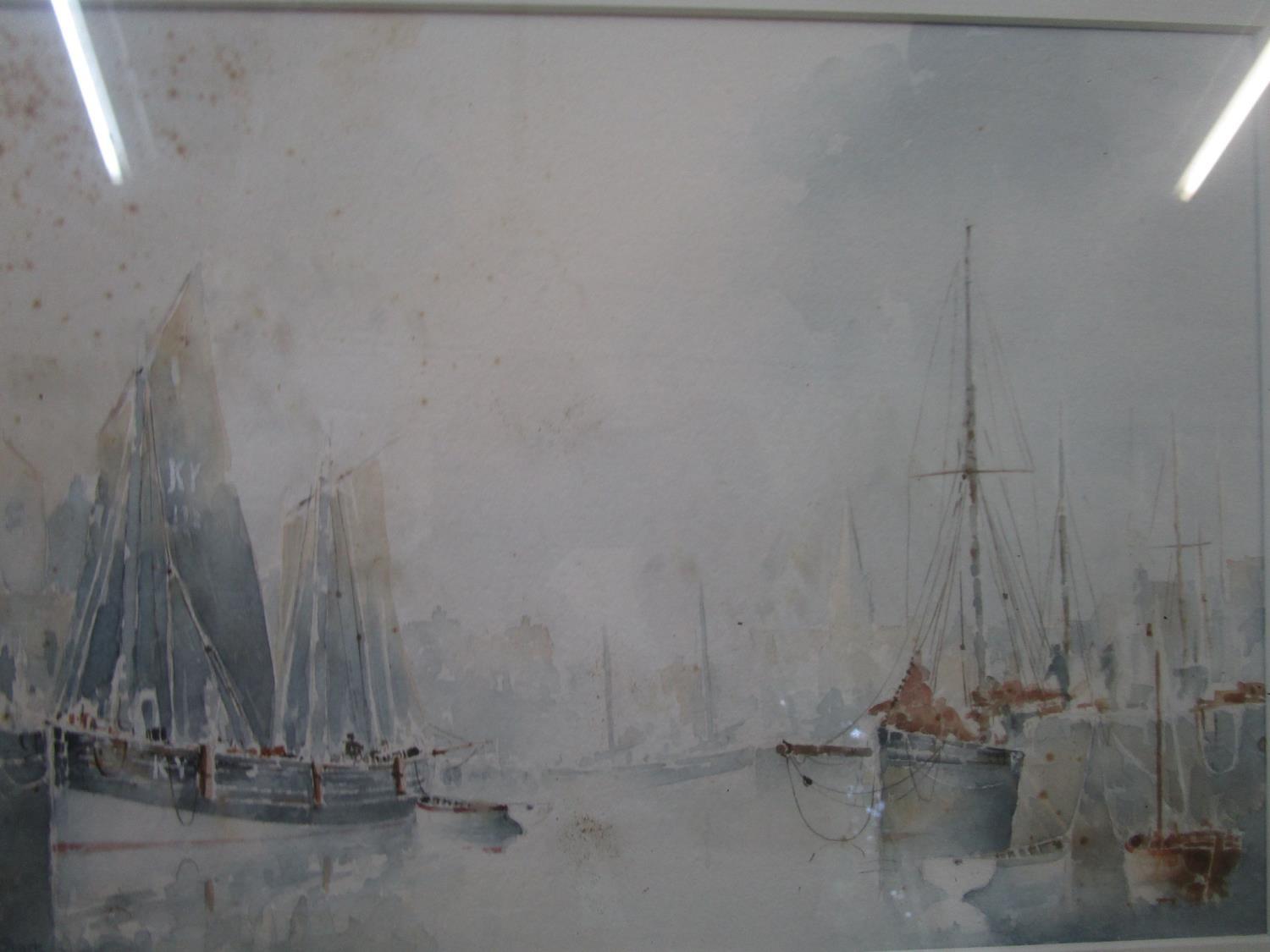 A quantity of pencil drawings after William Russell Flint, watercolour of boats moored in a - Image 2 of 9