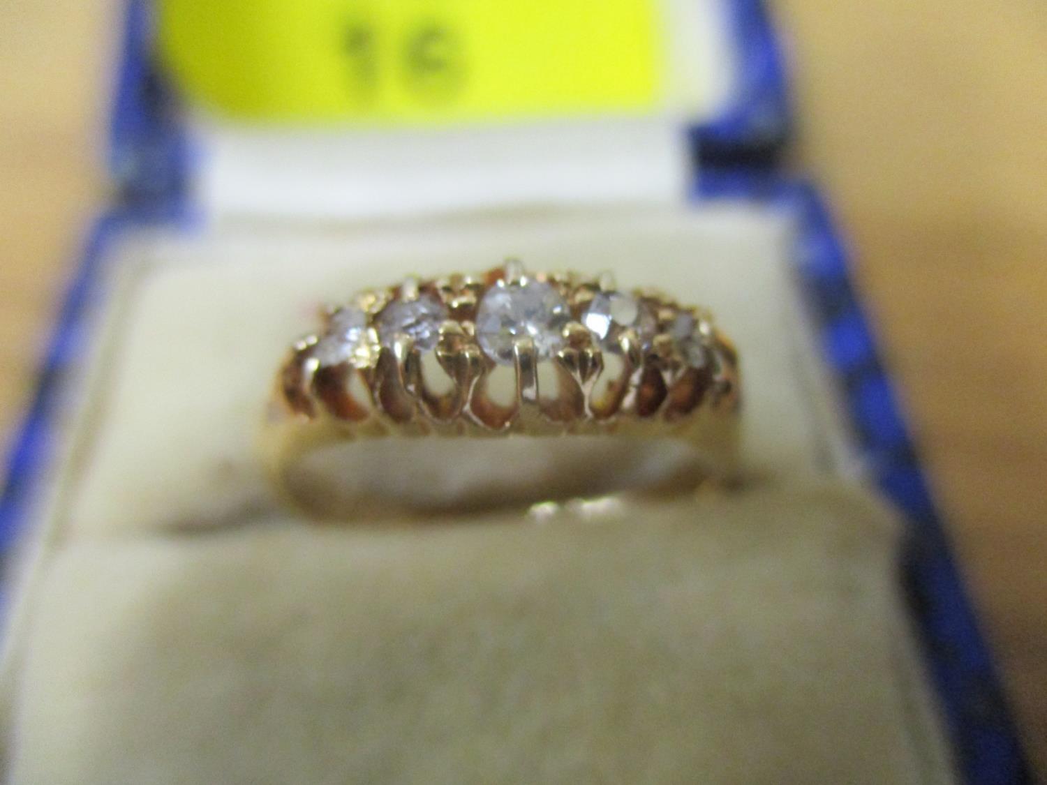 An 18ct gold ring set with five diamonds, 2.35g - Image 2 of 2