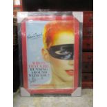 A Eurythmics promotional poster signed by Annie Lennox and David Stuart 'Who's that Girl' framed and