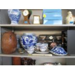 A selection of 20th century Chinese porcelain and other items to include two small Chinese bronze