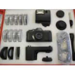 A boxed, as new, Asahi Pentax Auto 110 SLR system camera with accessories