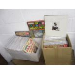 A box of approximately 50 Frank Sinatra albums and a box of Rock and Roll and Rockabilly album