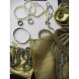 Modern costume jewellery to include a silver coloured Russian wedding ring, a Love style silver