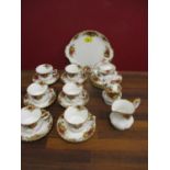 Royal Albert Old Country Roses part teaset to include six cups and saucers