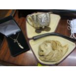 Collectables to include a Victorian silver embossed cream jug, a Meerschaum style pipe, and a silver