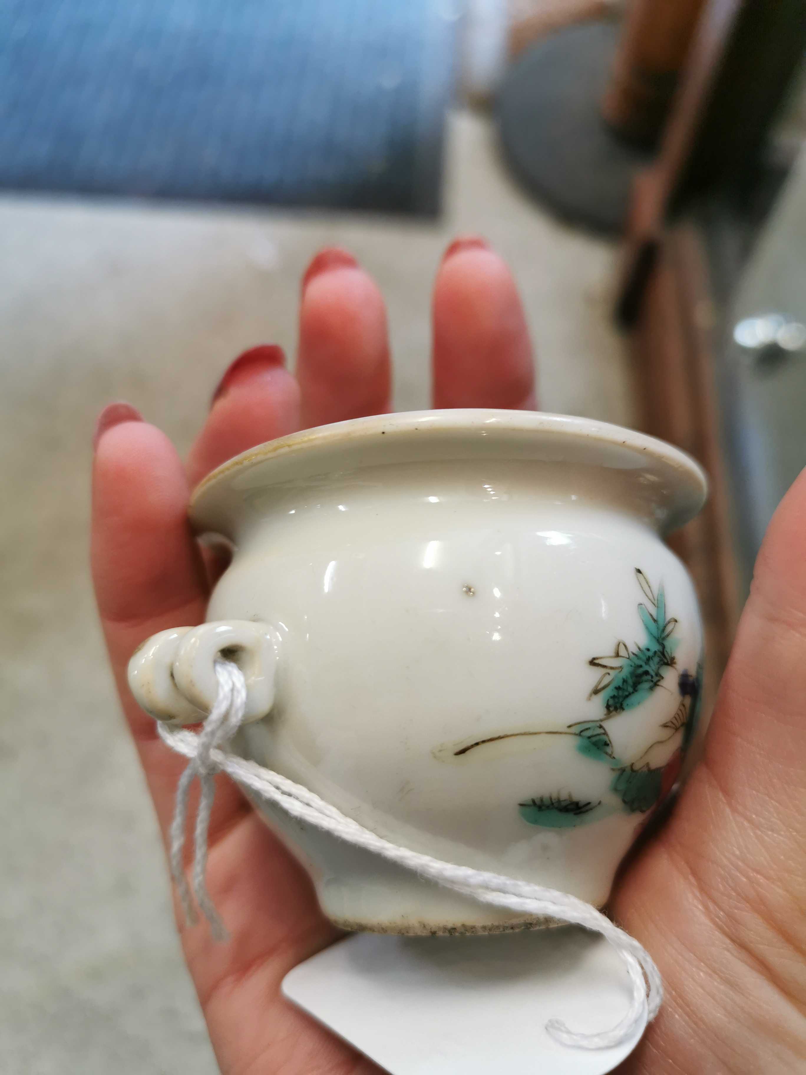 Late 19th century Chinese porcelain, the teapot of hexagonal form decorated with two figures in a - Image 19 of 27