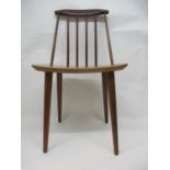 A mid 20th century FDB Mobelfabrik dining chair designed by Folke Palsson model J77, in teak and