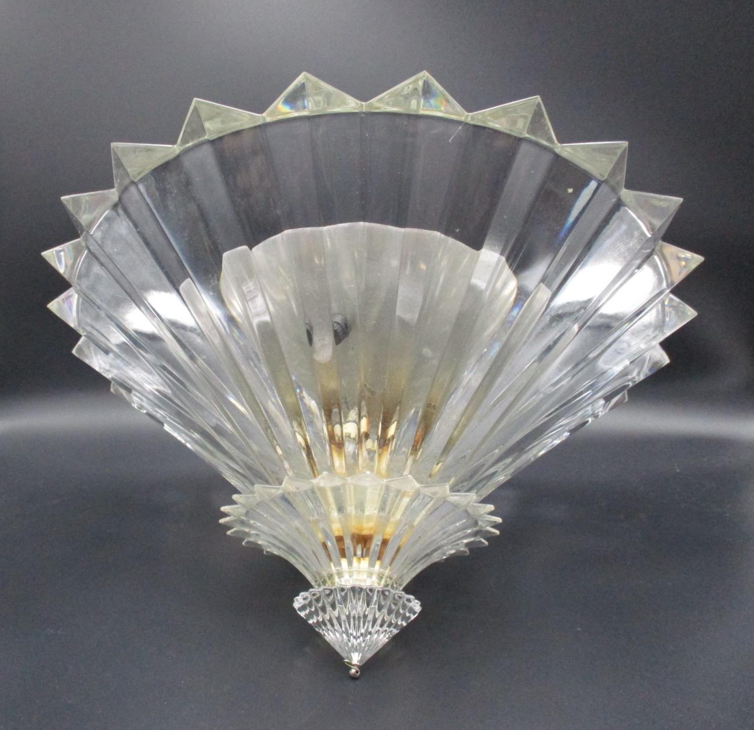 A Baccarat Mille Nuits crystal ceiling light with three prism design tiers, signed Mathias, - Image 2 of 7