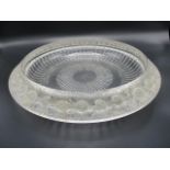 a 1930/40 Lalique Marguerites pattern large bowl decorated with a frieze of frosted flower heads and