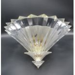 A Baccarat Mille Nuits crystal ceiling light with three prism design tiers, signed Mathias,