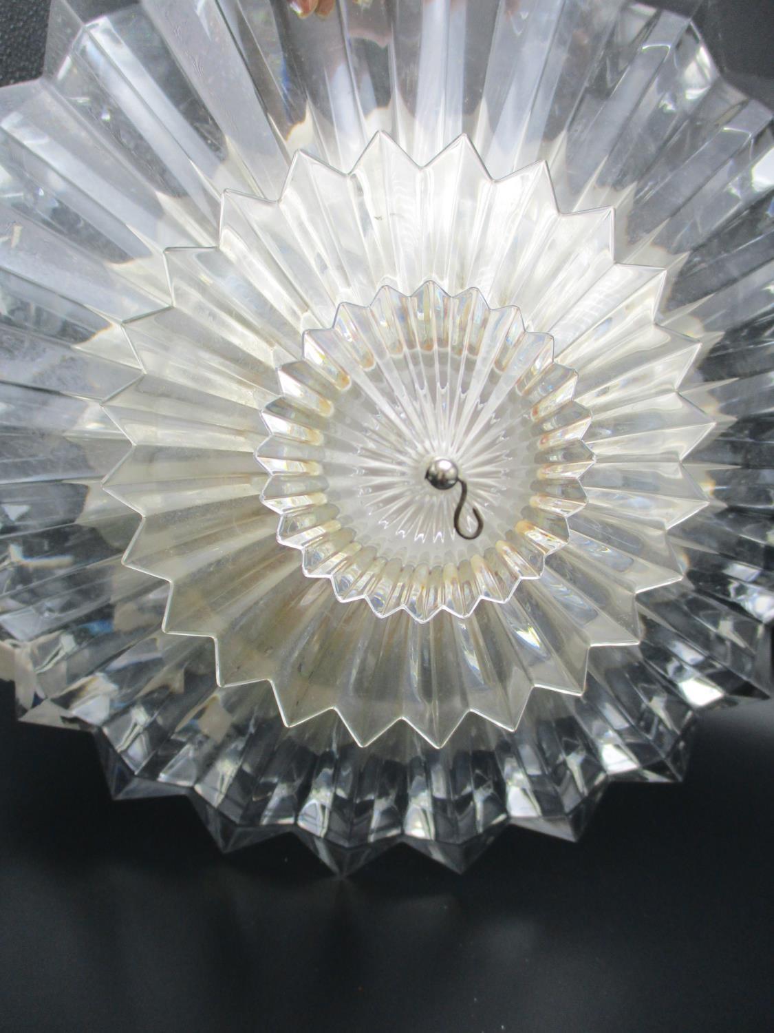 A Baccarat Mille Nuits crystal ceiling light with three prism design tiers, signed Mathias, - Image 5 of 7