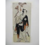 Three Japanese hosoban ukiyoe prints by Katsukawa Shunsho (1726-1792), each depicting a kabuki actor