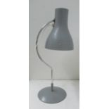 A 1970s Josef Hurka design desk lamp by Lidokov with a grey shade and base, pat tested and re-wired