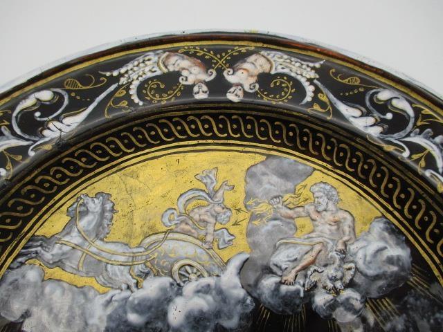 An 18th/19th century French enamel plate decorated to the centre with an allegorical scene and - Image 3 of 5