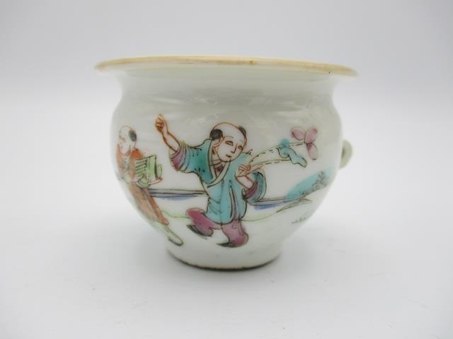 Late 19th century Chinese porcelain, the teapot of hexagonal form decorated with two figures in a - Image 9 of 27