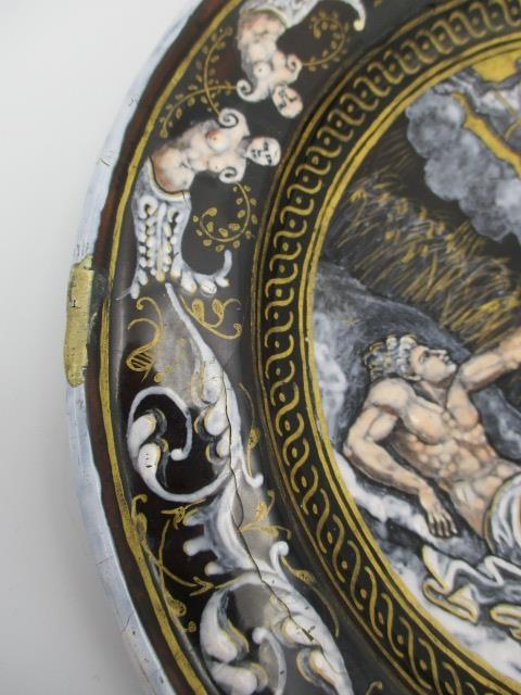 An 18th/19th century French enamel plate decorated to the centre with an allegorical scene and - Image 5 of 5