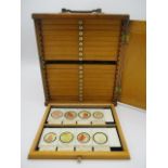 Approximately one hundred and fifty microscope slides to include examples with labels by Richard