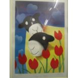 Mackenzie Thorpe (b1956) - Sheep in Love - a signed artist proof, limited edition photo lithographic