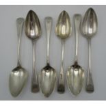 A set of six George III silver soup spoons by Peter & William Bateman, London 1812 and 1813, in