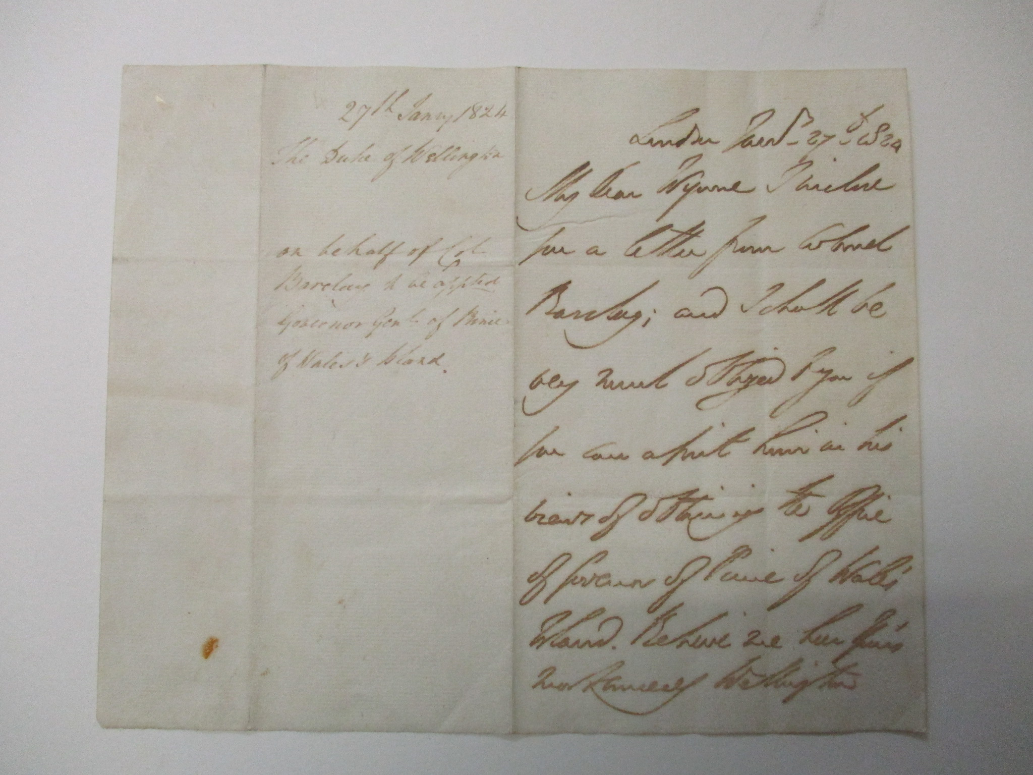 A signed Duke of Wellington letter