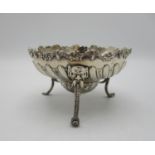 A Victorian silver footed sweetmeat dish by William Comyns & Sons, London 1886, with floral swags