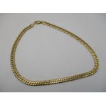 A 9ct gold gourmette chain necklace, 43 cm long, stamped 375, 43 g